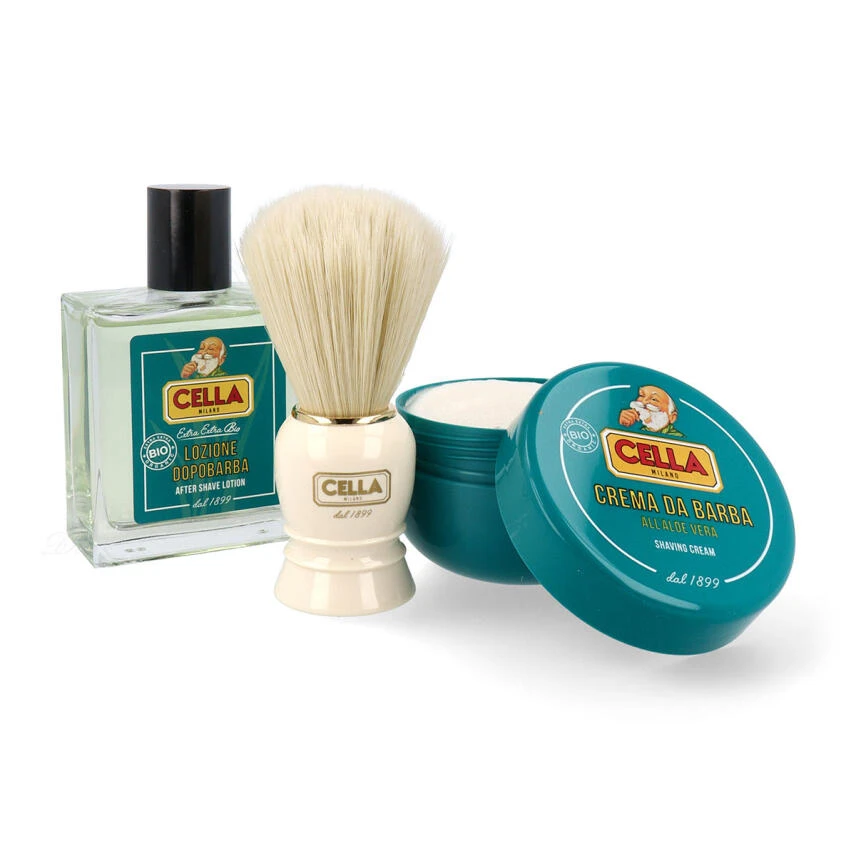 Cella BIO Geschenkset Mit After Shave Lotion, Rasierseife & Rasierpin 2 Cella BIO Geschenkset Mit After Shave Lotion, Rasierseife & Rasierpin – Bild 2