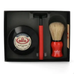 Omega Rasierset 65F Rasierpinsel + Rasierer + Rasierseife -Hautpflege Duft Angebote Store omega rasierset rasierpinsel rasierer rasierseife3