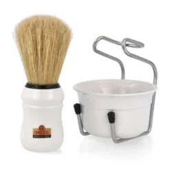 Omega Rasur-Set Om49.18 Rasierpinsel & Tiegel (Weiß) -Hautpflege Duft Angebote Store omega rasur set om4918 rasierpinsel borste tiegel weiss3