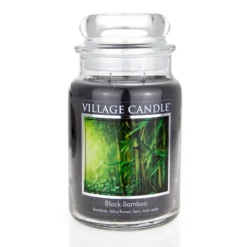 Village Candle Black Bamboo Duftkerze Großes Glas 626 G
