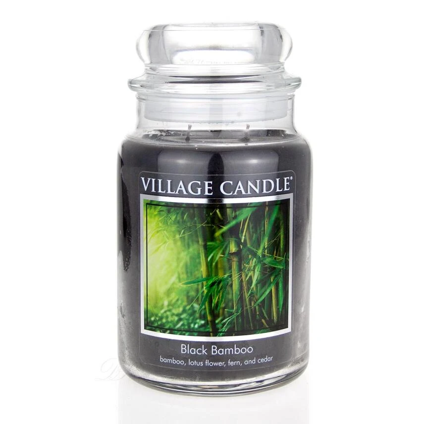 Village Candle Black Bamboo Duftkerze Großes Glas 626 G 1 Village Candle Black Bamboo Duftkerze Großes Glas 626 G