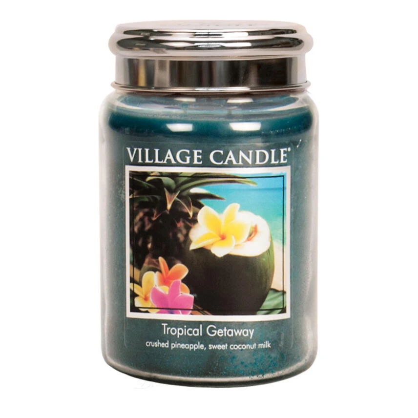 Village Candle Tropical Getaway Duftkerze Großes Glas 602 G 1 Village Candle Tropical Getaway Duftkerze Großes Glas 602 G