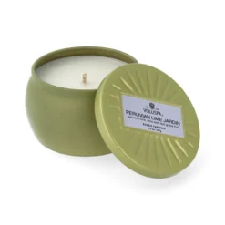 Voluspa Vermeil Collection Petit Decorative Tin Peruvian Lime Jardin