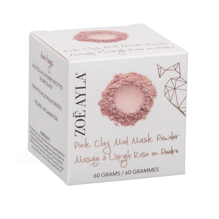 Zoë Ayla Pink Clay Mud Puder Maske 60 Ml 1 Zoë Ayla Pink Clay Mud Puder Maske 60 Ml
